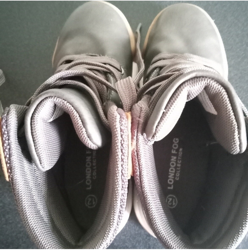 London Fog Boys Sneakers Size 12 Toddler Grey High Tops Durable Comfy