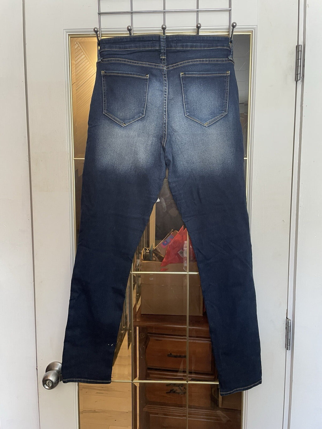 No Boundaries Straight Leg Jeans Size 13 Juniors Blue Mid-Rise Stretch