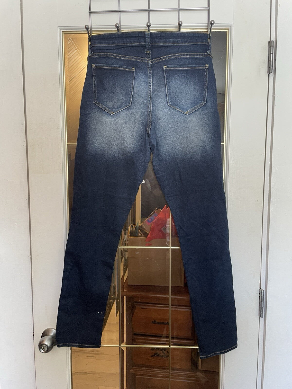 No Boundaries Straight Leg Jeans Size 13 Juniors Blue Mid-Rise Stretch