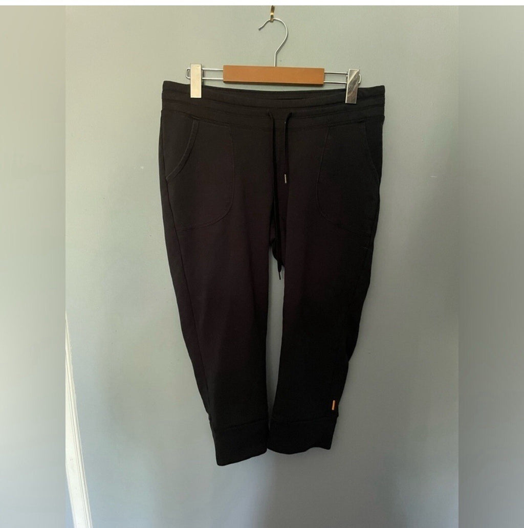 Lucy Athletic Capris Black Compression Cropped Pants Women’s Gym Medium