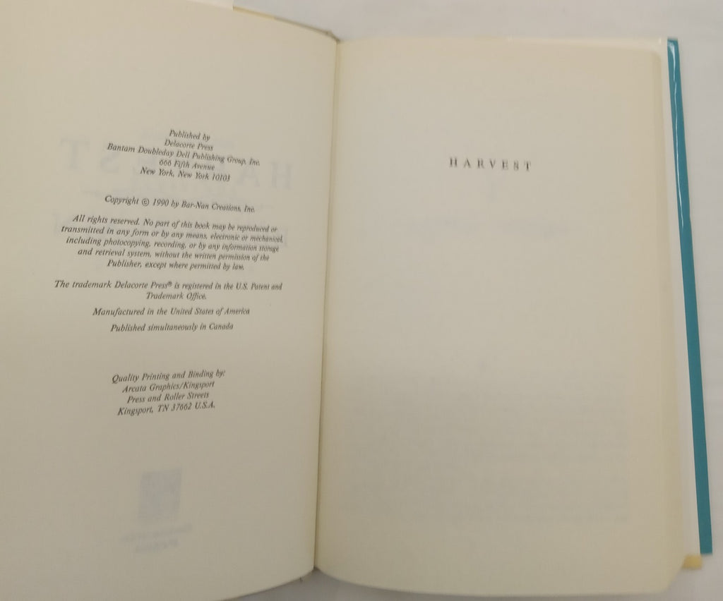 Harvest by Belva Plain – VG+ Vintage Hardcover, Family Saga Fiction