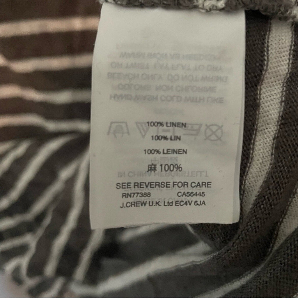 Women’s J.Crew 100% Linen Stripe T-Shirt Size XS – Lightweight Top VG