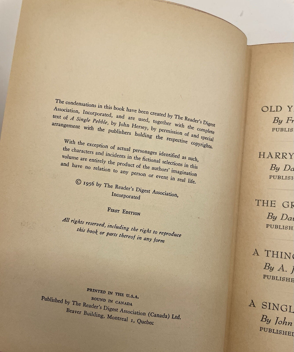 Readers Digest Condensed Books 1956 Summer Selections HC - Near Mint