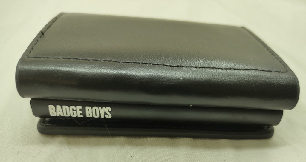 Badge Boys Leather Badge Wallet Black – Police ID Holder NEW