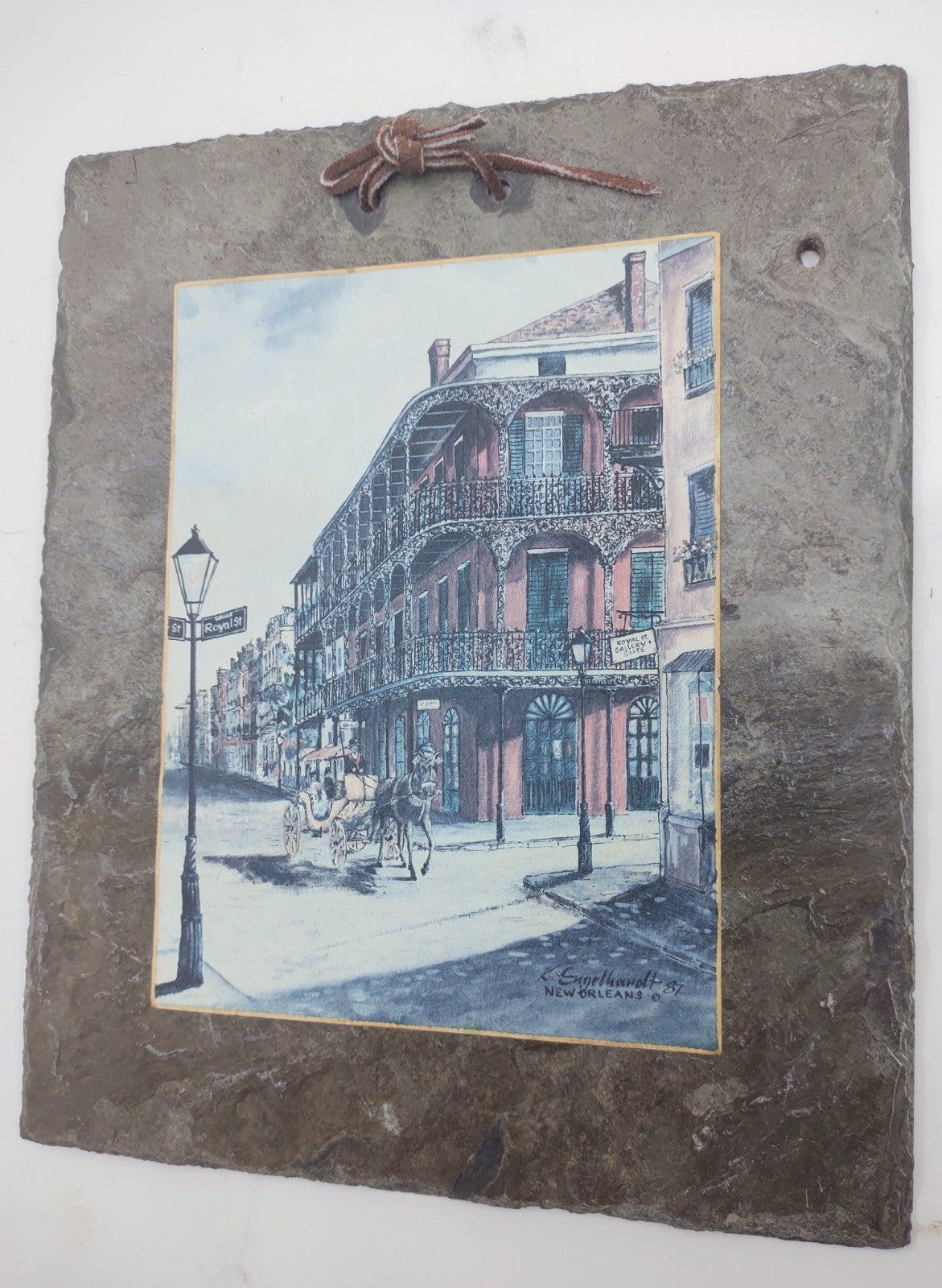 Knut Engelhardt Royal St New Orleans Historic Slate Art Print Vintage Decor