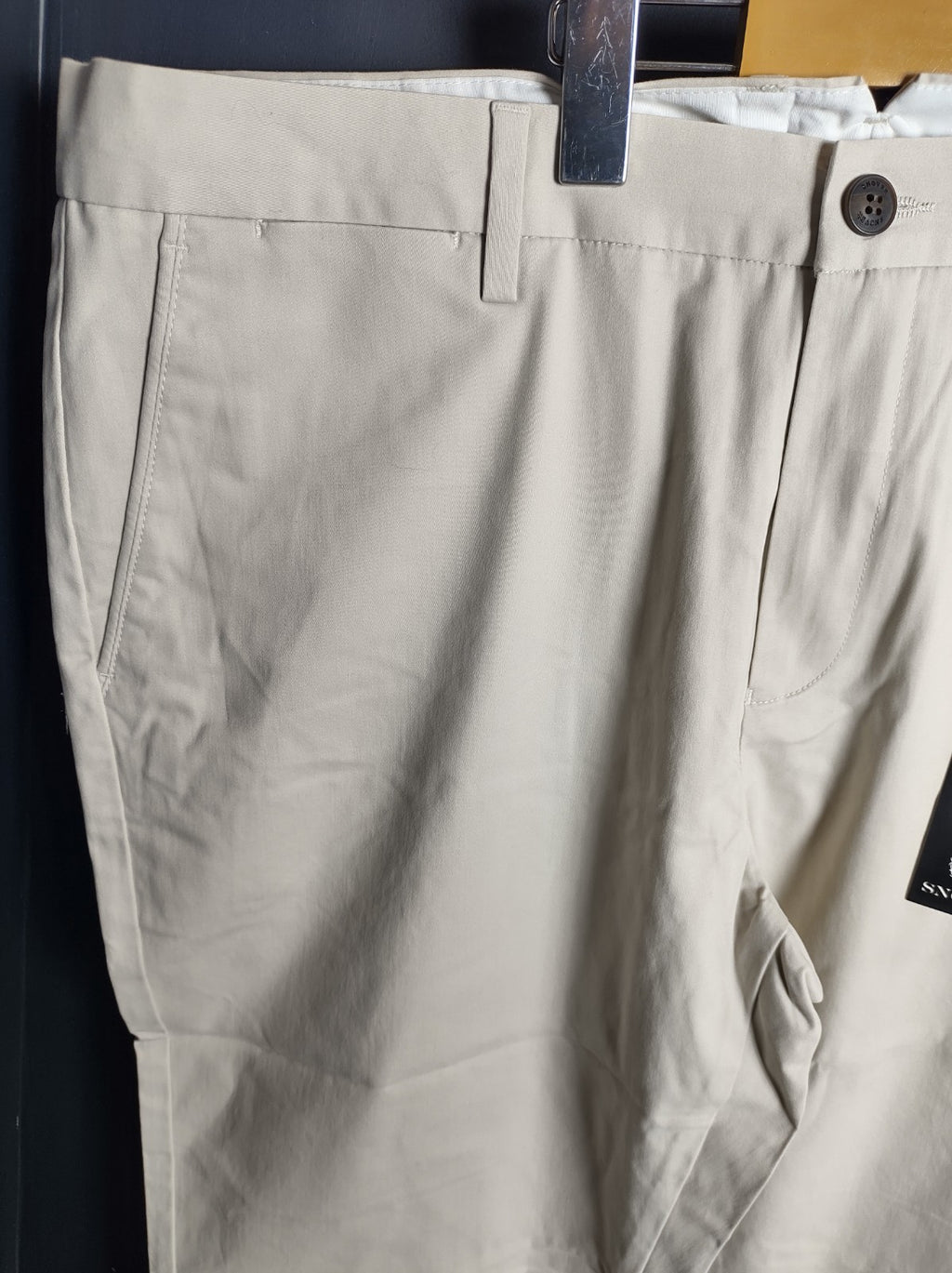 Snover Men’s Beige Chino Pants Straight Leg Cotton Casual Dress NWT
