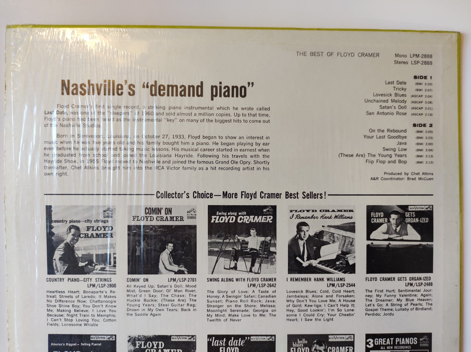 Floyd Cramer The Best Of LSP-2888 Stereo Mono Piano Hits Java LP 1964