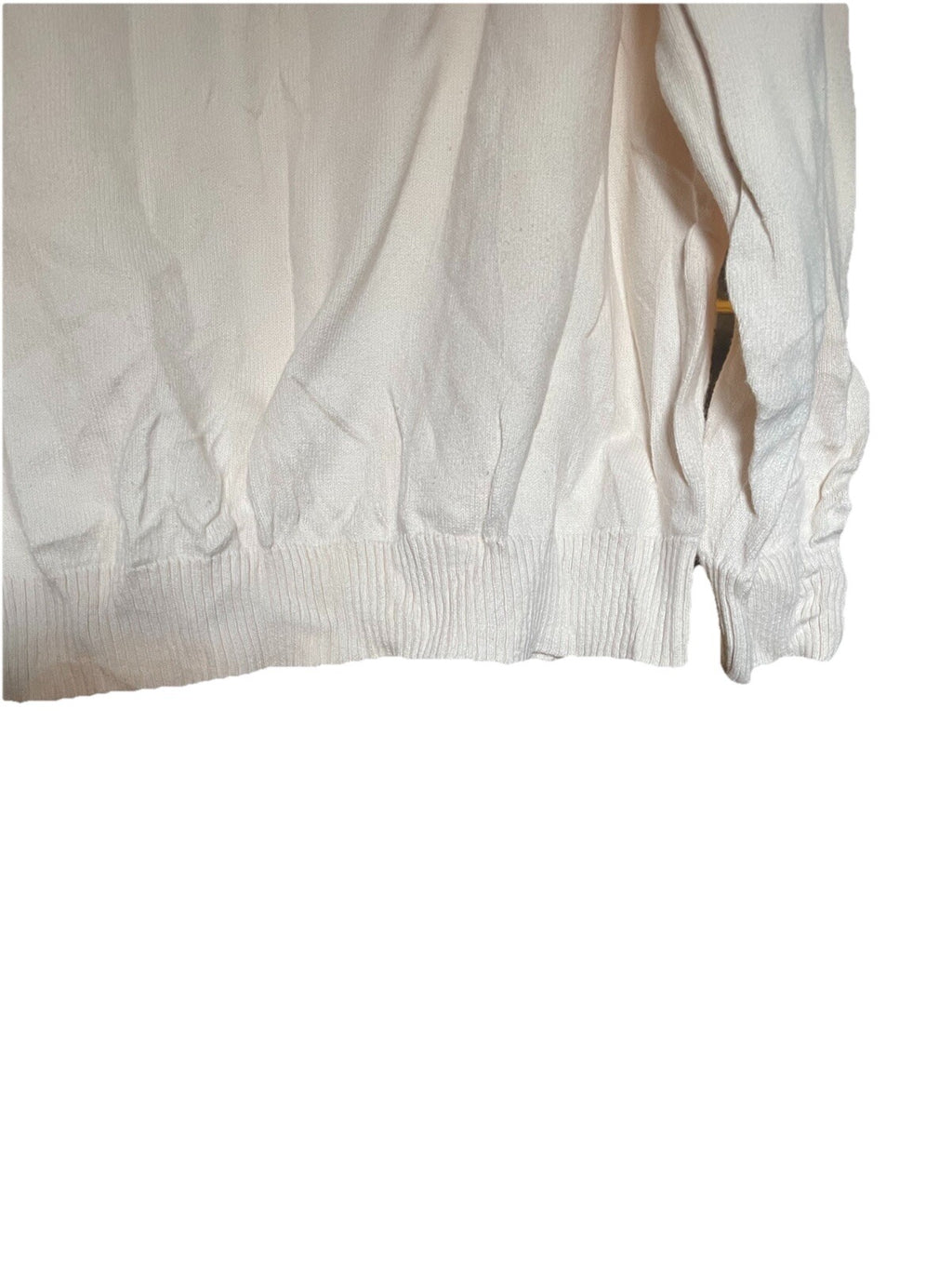 John Ashford Cream Stripe Cotton Crew Neck Sweater Size Large Men's Top