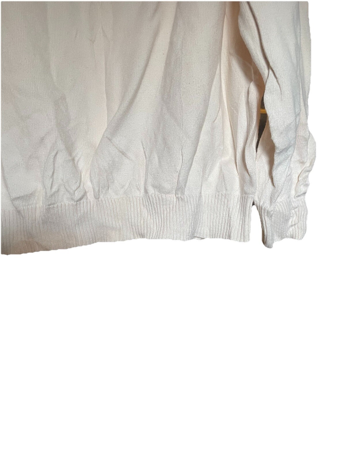 John Ashford Cream Stripe Cotton Crew Neck Sweater Size Large Men's Top