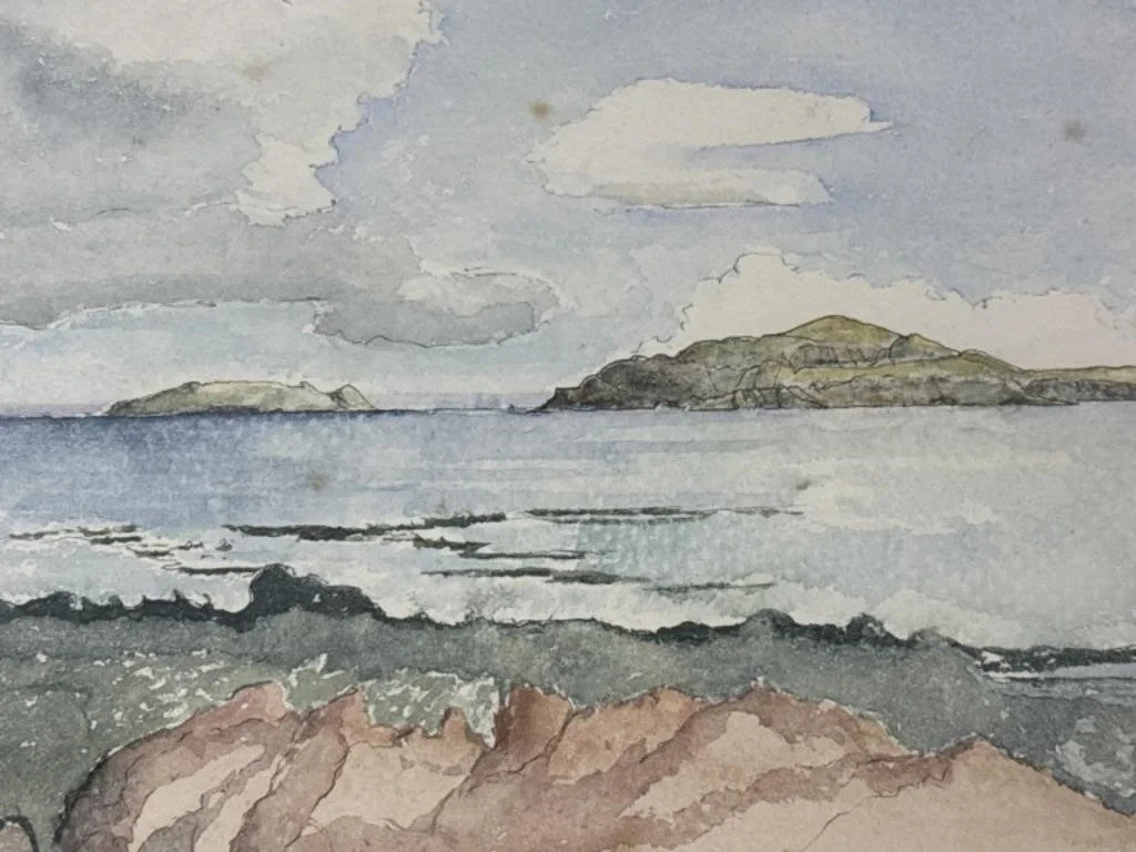 Sally B Hooff Watercolor & Ink “Mull of Kintyre” PEI Artist Signed Art