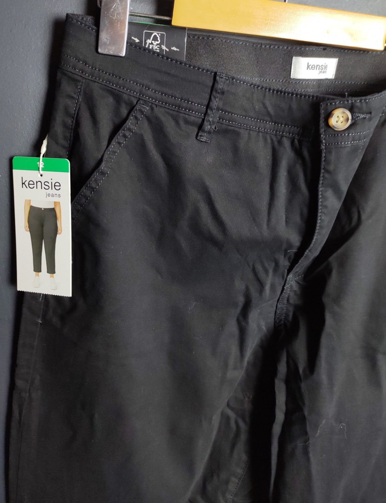 Kensie Black Mid Rise Chino Trouser Pants NWT Women’s Casual Workwear