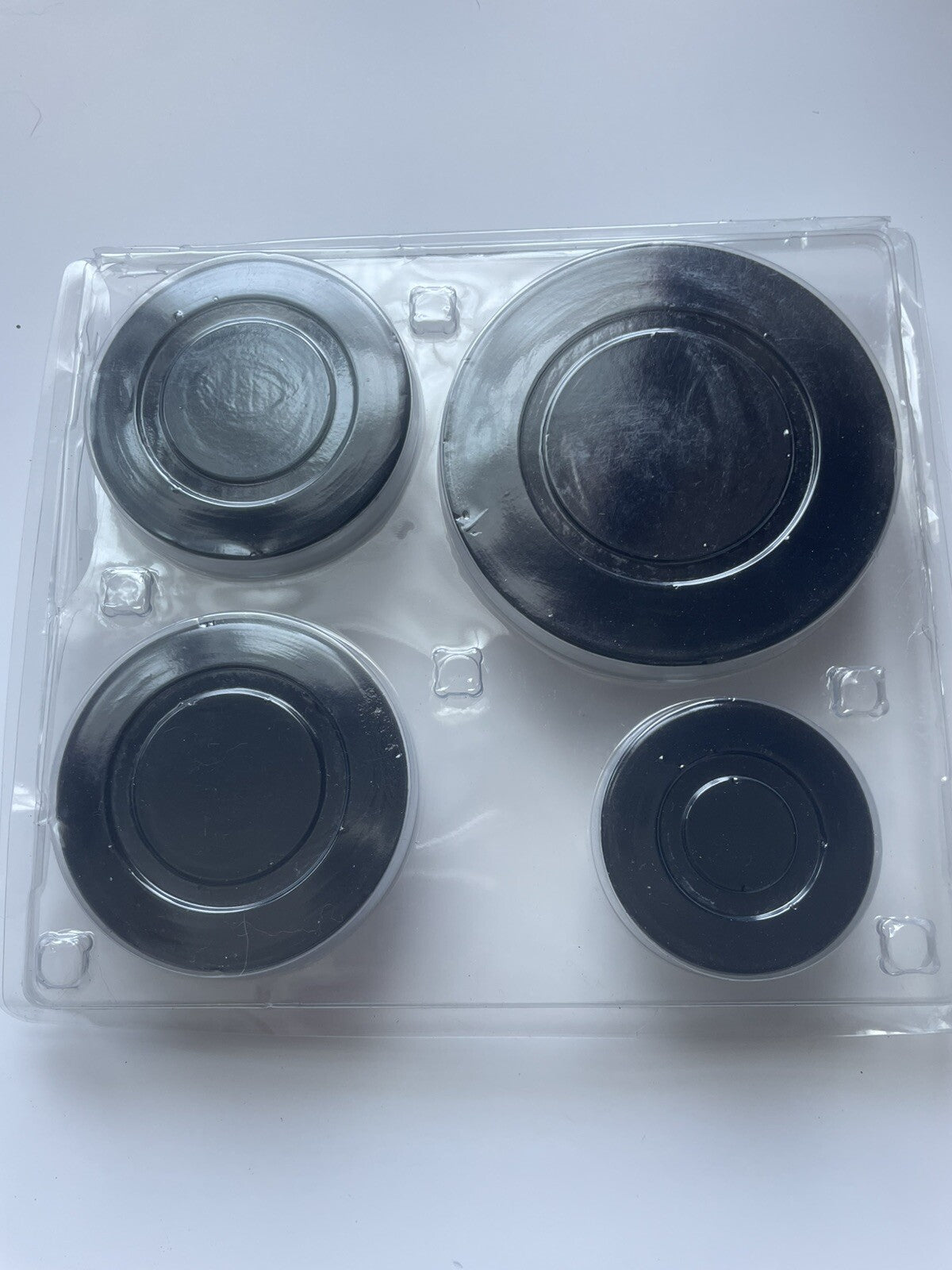 Gas Stove Burner Caps Black 4-Pack – Universal Fit Cooktop Replacement Caps