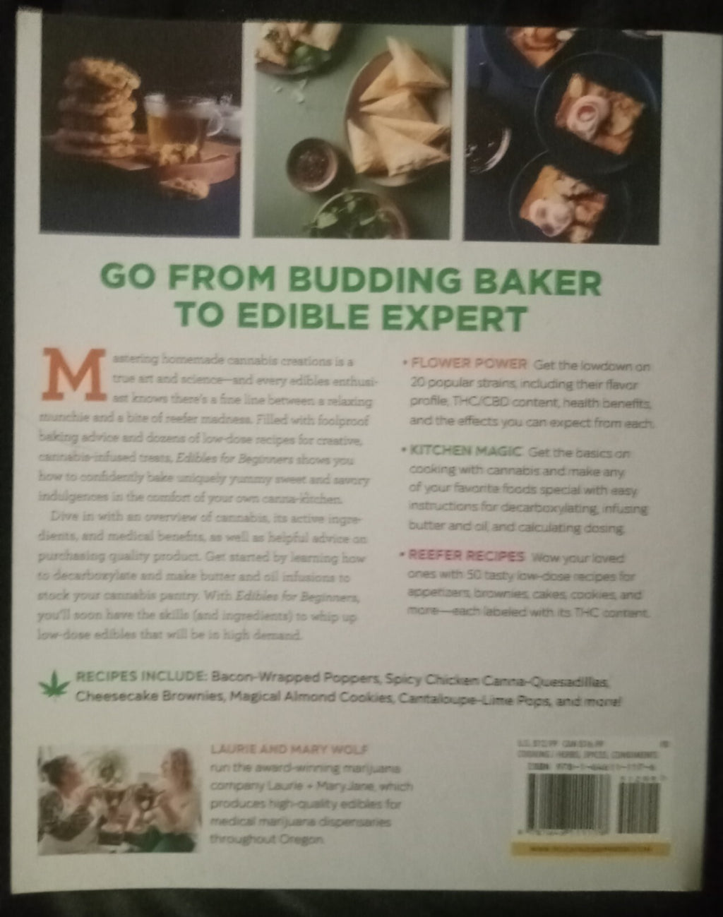 Edibles for Beginners by Laurie & Mary Wolf – 2019 PB Cannabis Cookbook VG+
