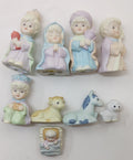 Lot of 9 Russ Berrie Bisque Mini Figurines Vintage Figurine Set Collectible