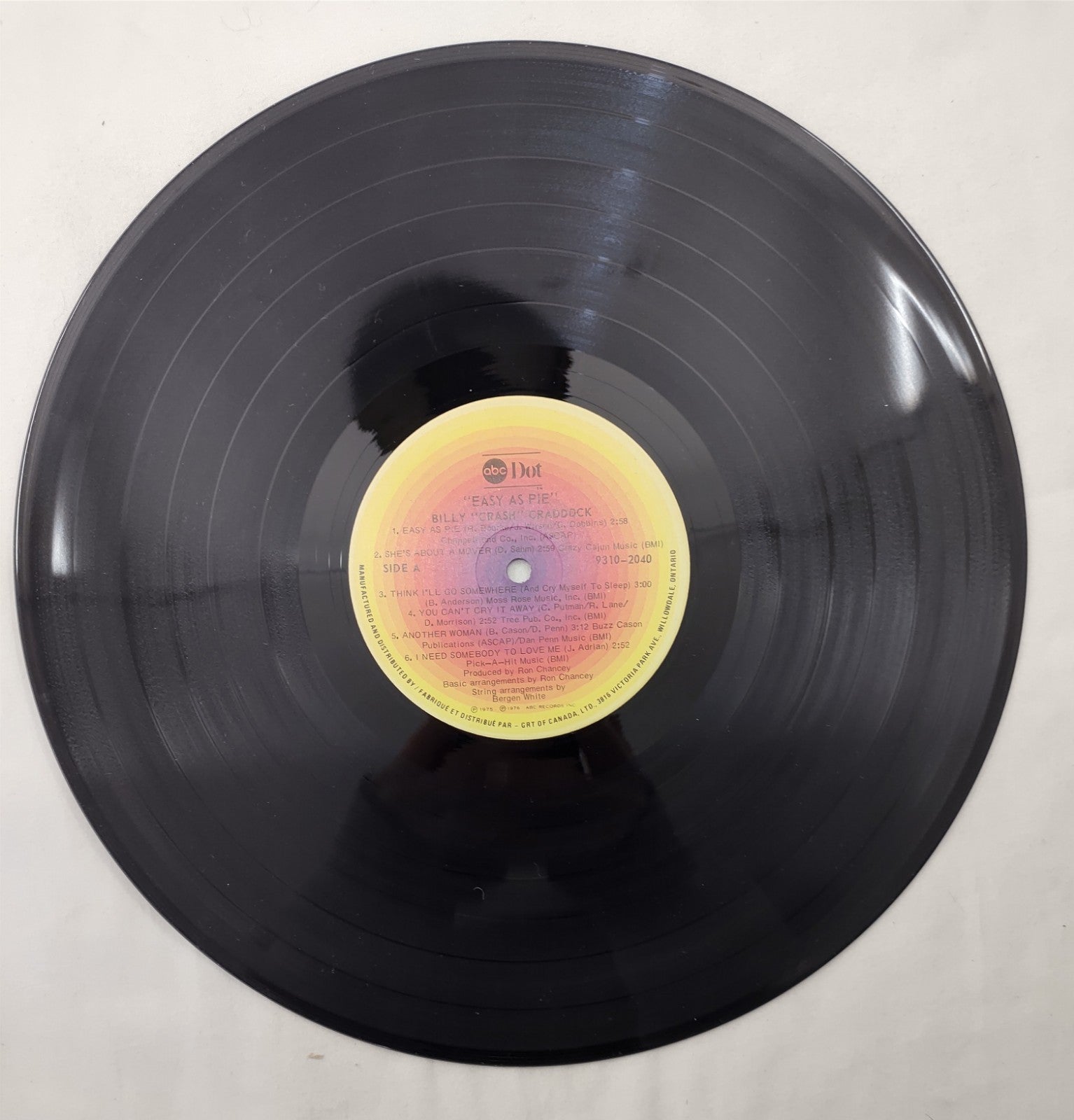 Billy “Crash” Craddock - Easy As Pie LP ABC Dot 9310-2040 Canada 1976