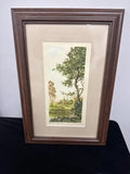 Castle in the Woods Signed Etching Paris Etching Society “Les Clochefons”