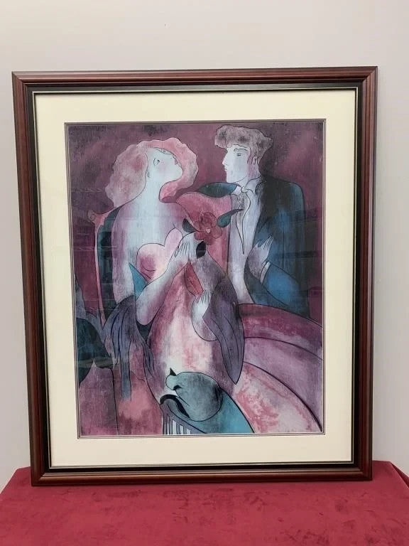 Linda Le Kinff Robe du Soir Seriolithograph Framed Figurative Art