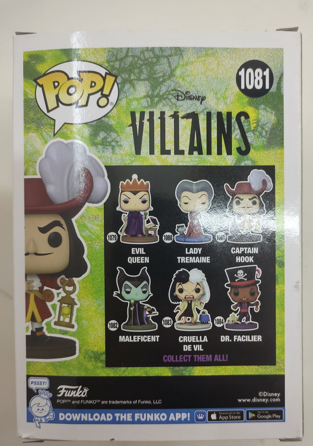 Funko Pop Disney Villains Captain Hook #1081 Vinyl Figure Collectible NIB