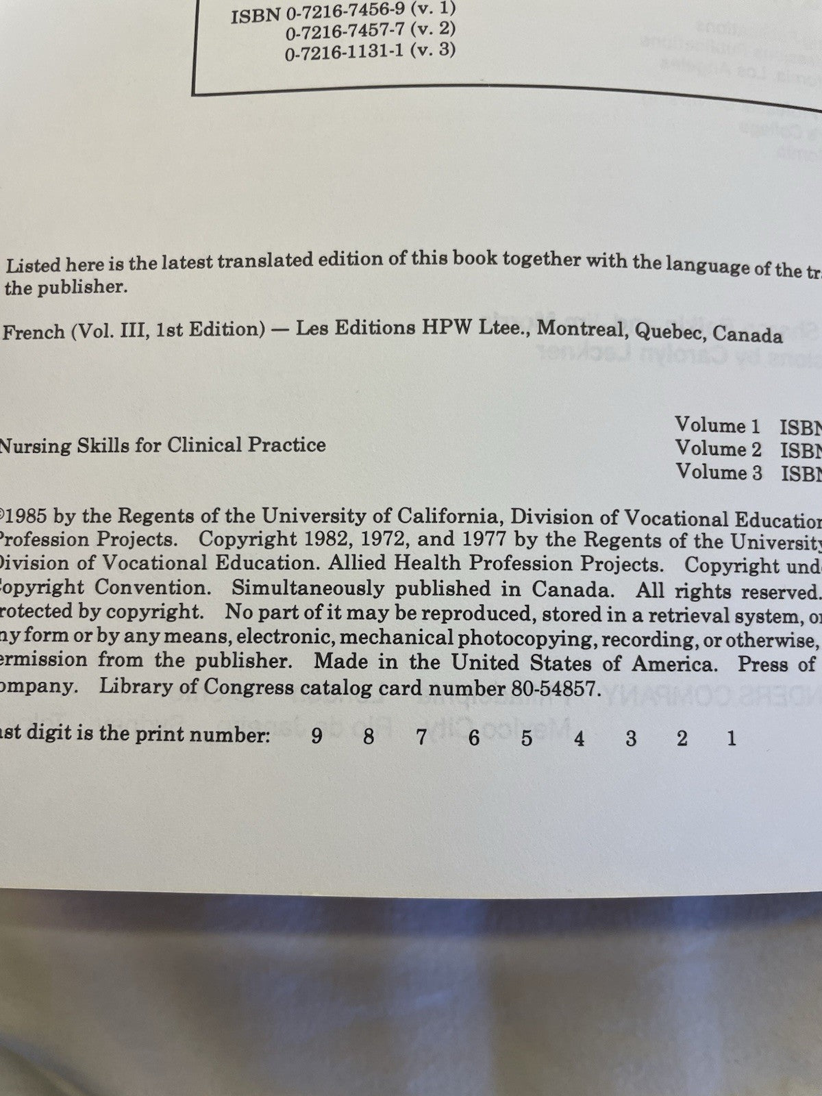 Nursing Skills Vol 3 HC Beverly Rambo 1982 Vtg Textbook Student RN Med