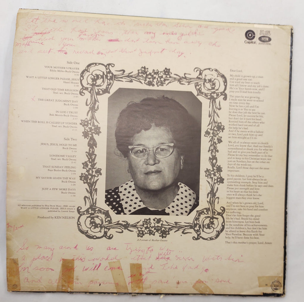 Buck Owens - Your Mother’s Prayer LP Capitol ST-439 USA Stereo Gospel/Country