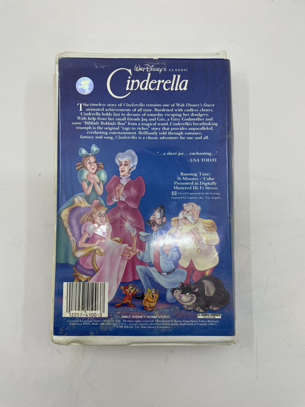 Disney Black Diamond VHS Cinderella 1988 Vintage Animated Tape