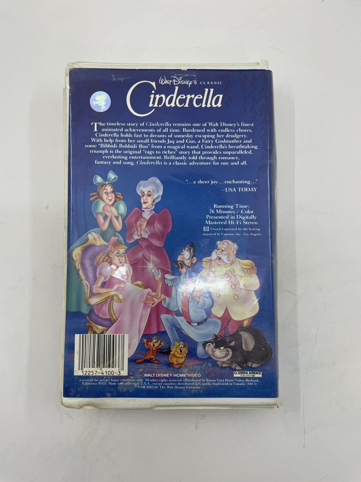 Disney Black Diamond VHS Cinderella 1988 Vintage Animated Tape