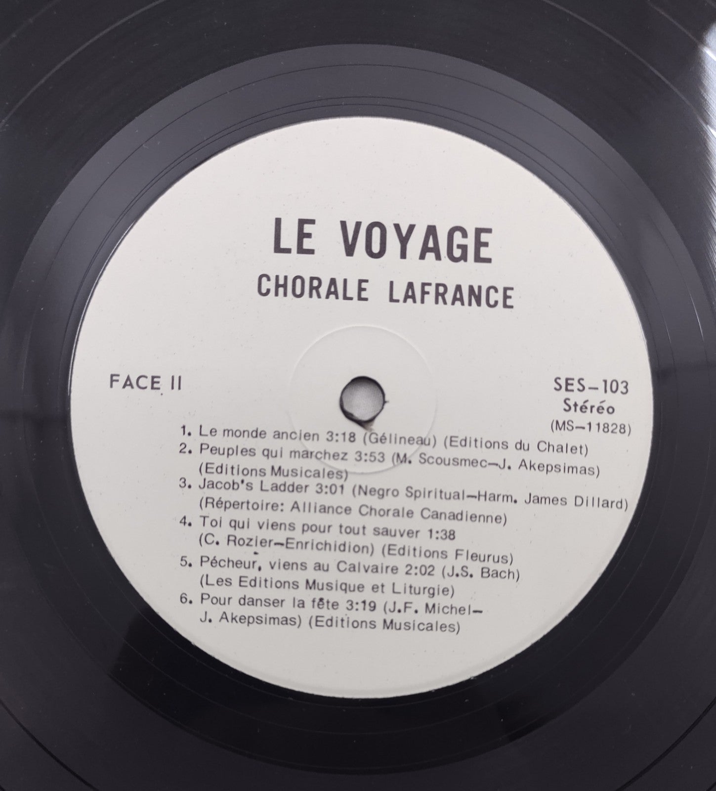Chorale Lafrance Le Voyage LP SES-103 Stereo French Canadian Choir Choral Vinyl