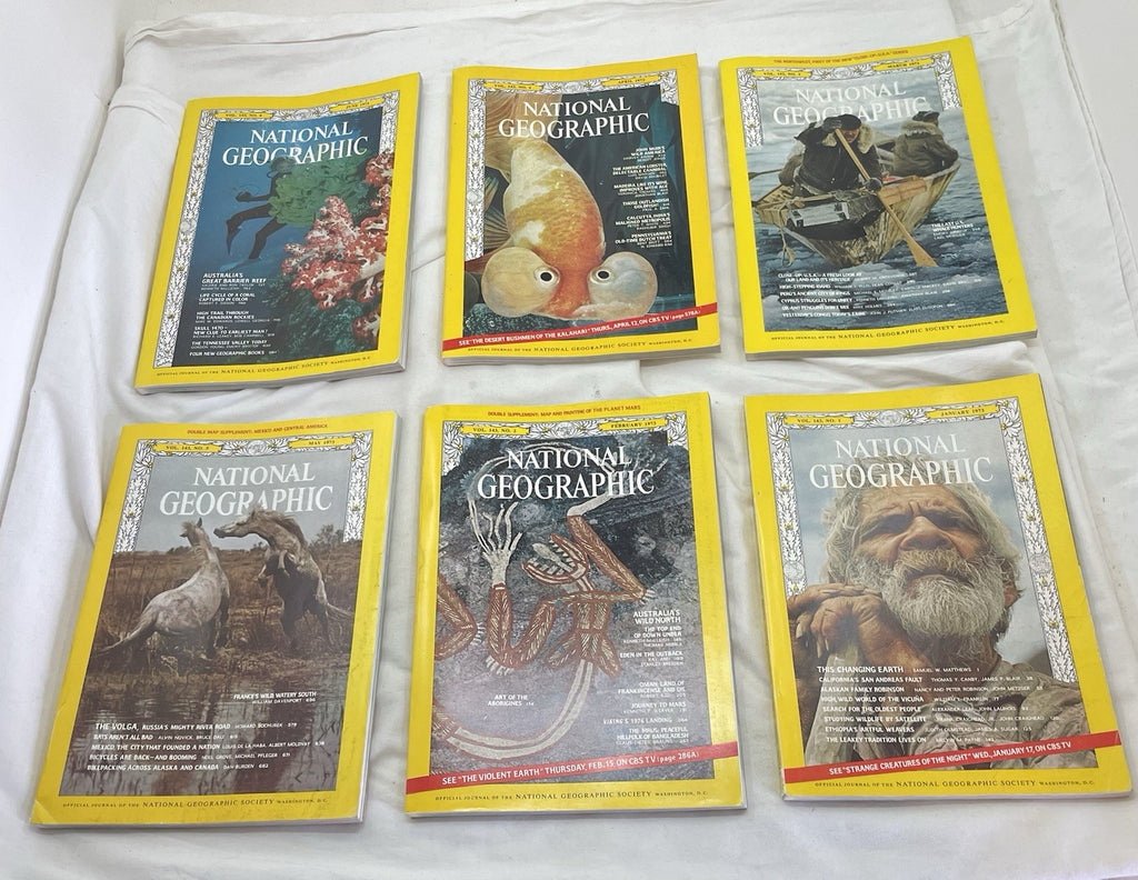 Vintage Nat Geo Jan–Jun 1973 Slipcover Set | Illustrated, Travel, Rare