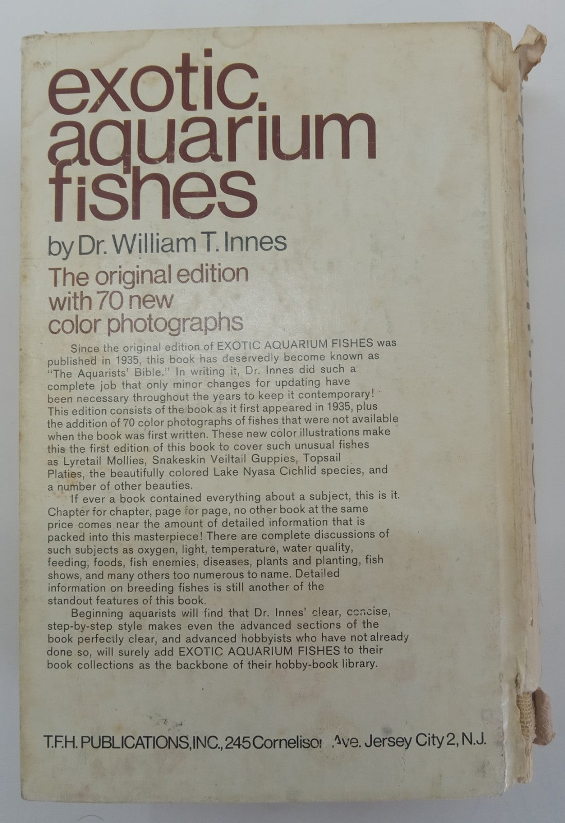 Exotic Aquarium Fish by William T. Innes –A Vintage Fish Reference