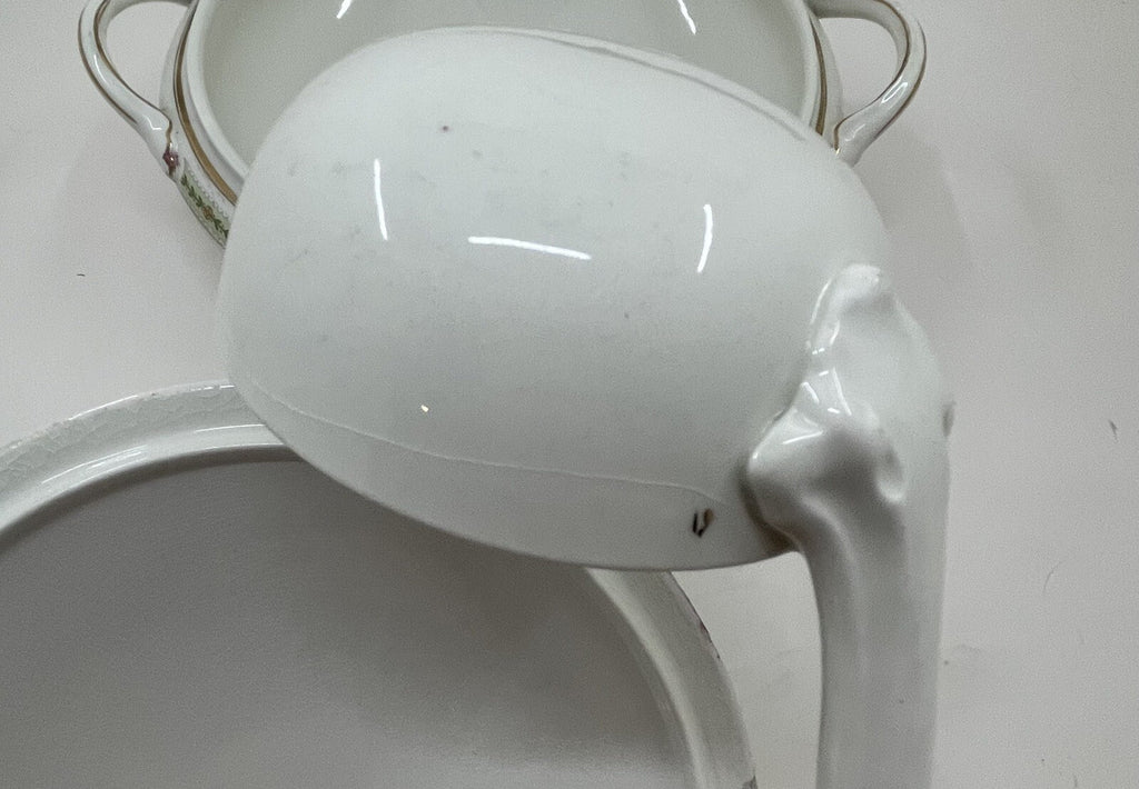 Antique Johnson Brothers Soup Tureen Ironstone with Matching Ladle White