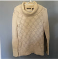 Liz Claiborne White Knit Turtleneck Sweater M Classic Winter Soft Warm