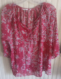 Reitmans Women's Floral Button-Up Blouse – Size Large, Viscose Fabric