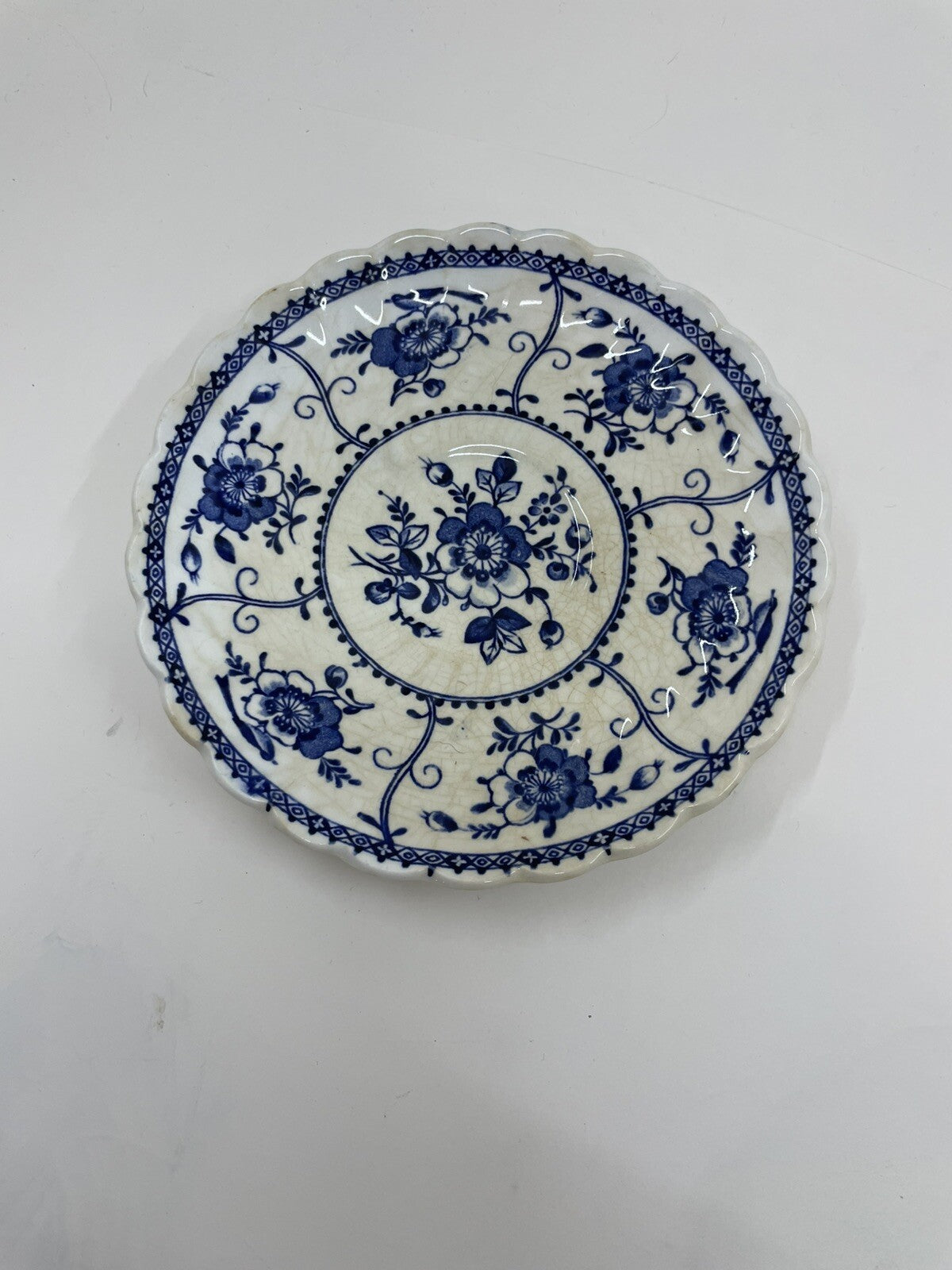 Johnson Brothers Blue Indies Ironstone Saucer Vintage UK Dinnerware Tea