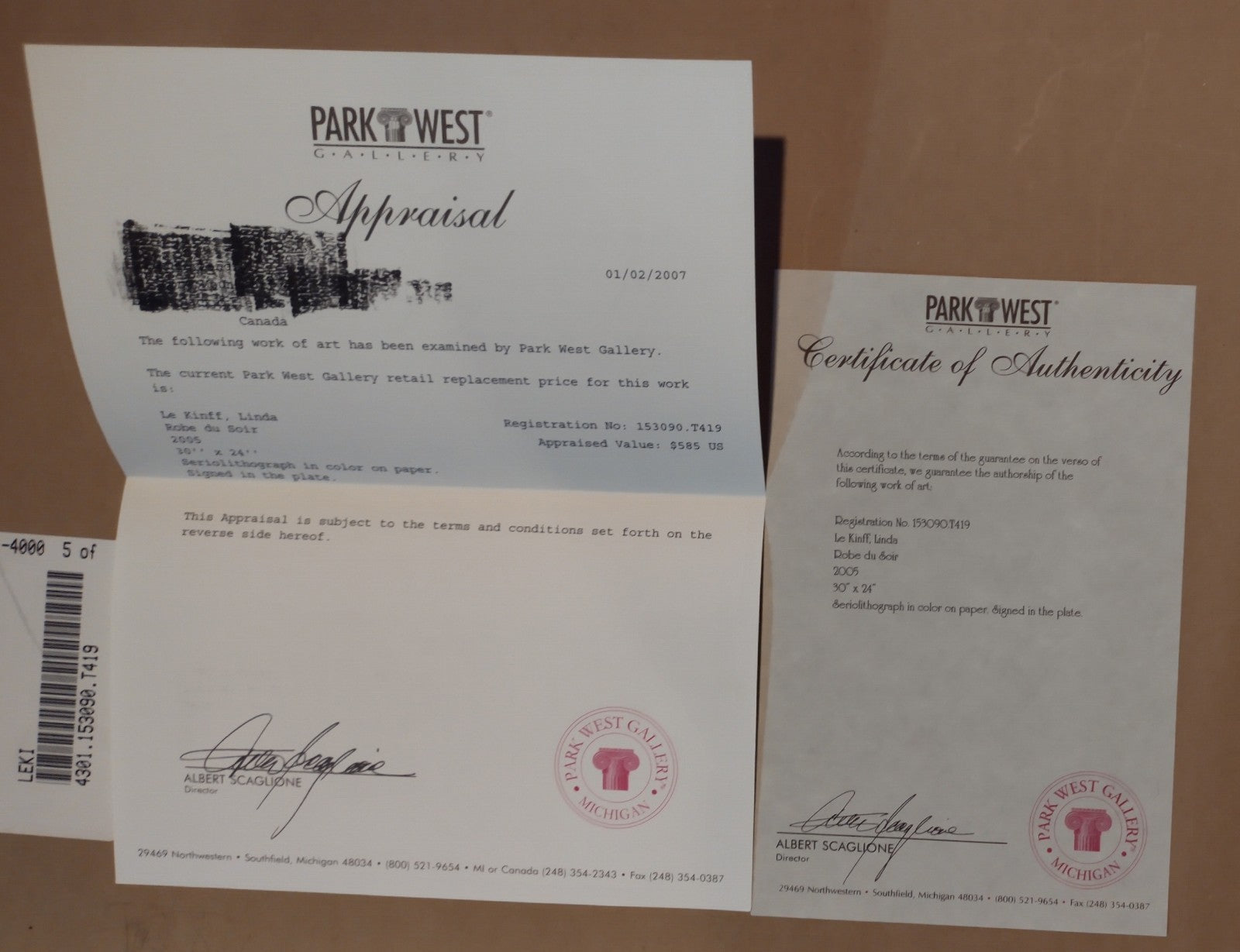 Linda Le Kinff Robe du Soir Seriolithograph Framed Figurative Art