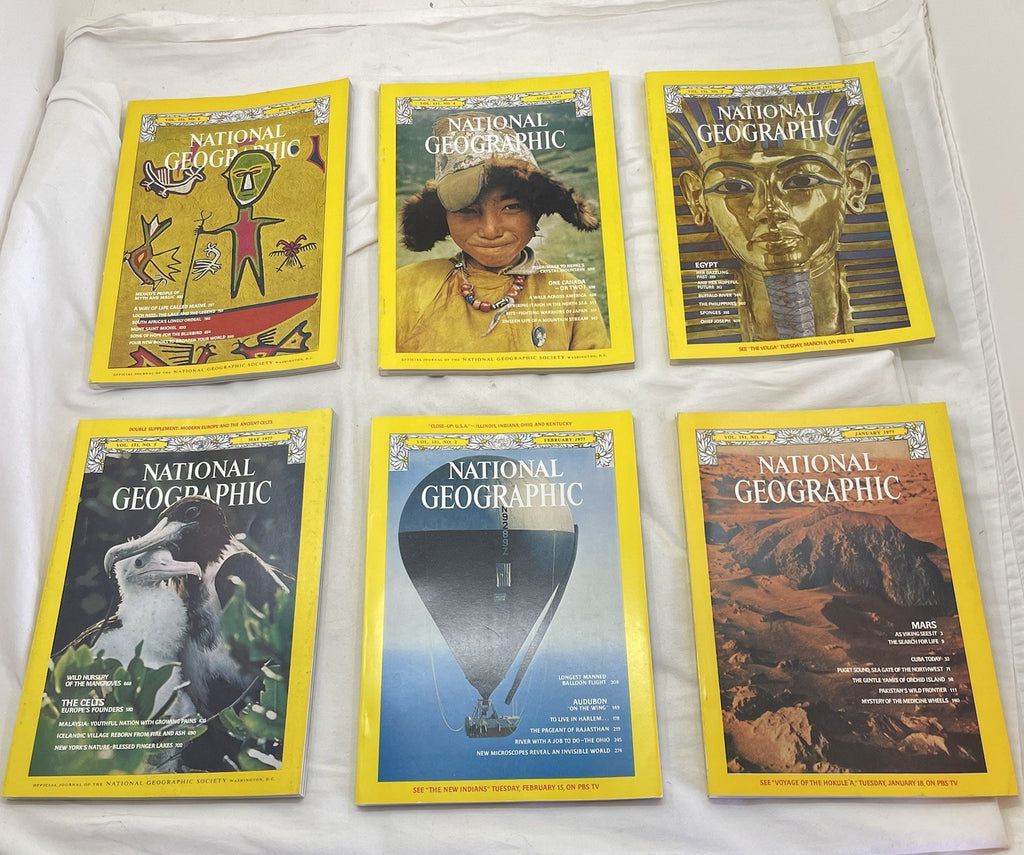 Nat Geo Jan–Jun 1977 Slipcover Lot | Earth, Culture, Illustrated Guide