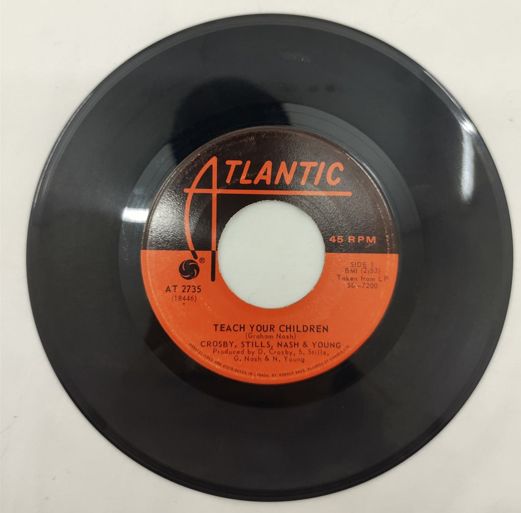CSNY Carry On / Teach Your Children 45 RPM 7" Rock Vinyl Single 1970 Atlantic