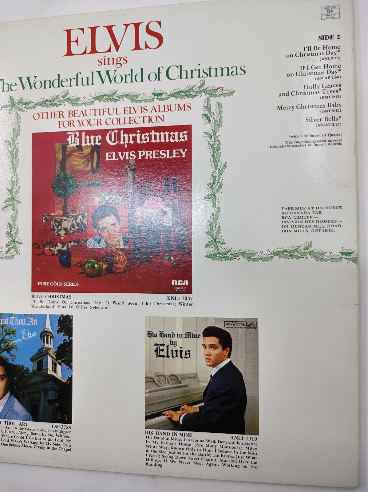 Elvis Presley "The wonderful world of Christmas" 1976 vinyl record VG+ Canada