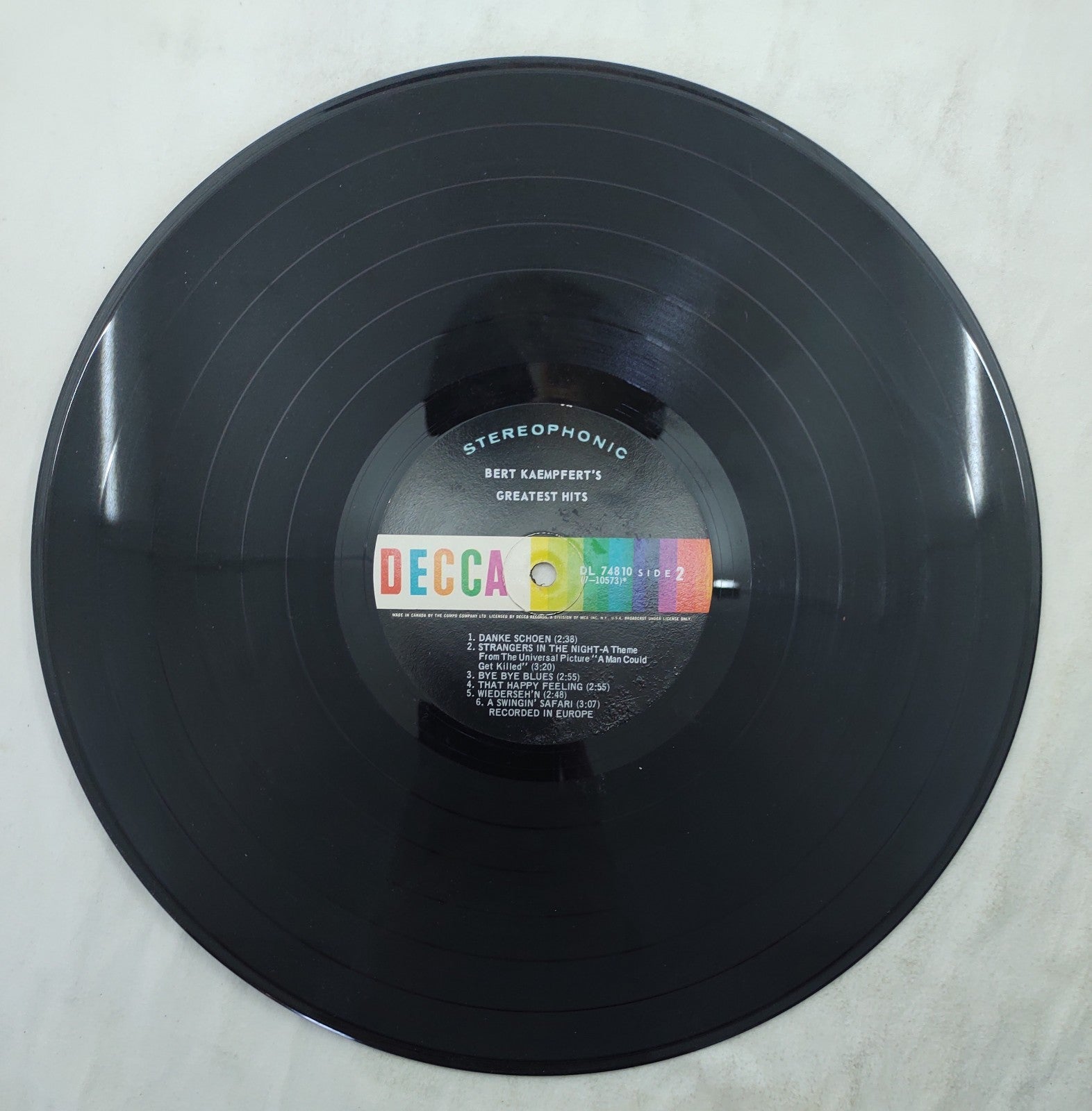 Bert Kaempfert – Greatest Hits LP Stereo Decca Rainbow Label DL-74810 Canada