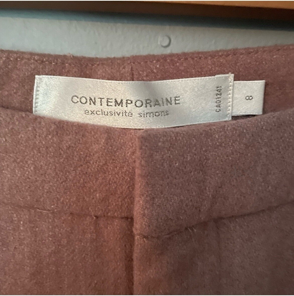 Women’s Blush Pink Contemporaine Wool Blend Pants – Slim Fit Trousers