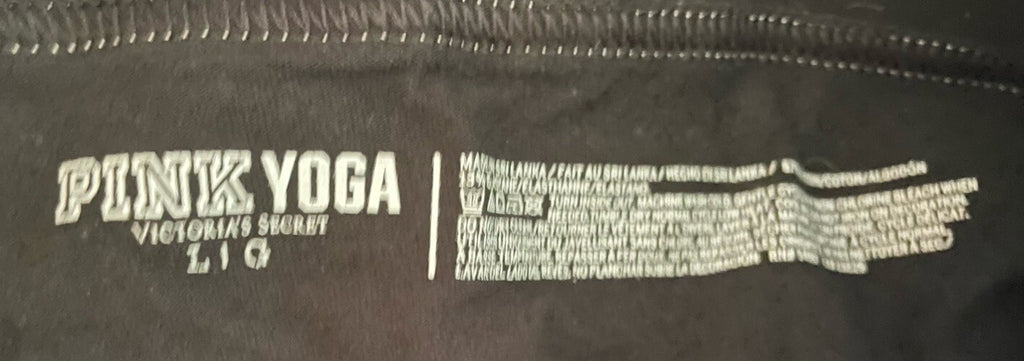 PINK VS Yoga Leggings Black Foldover Waist Size L Lounge Stretch Workout