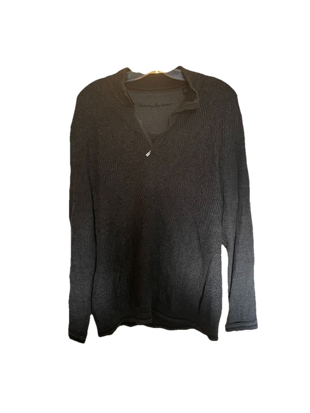 Tommy Bahama Charcoal Gray Textured Sweater Men's Size Large Knit Top