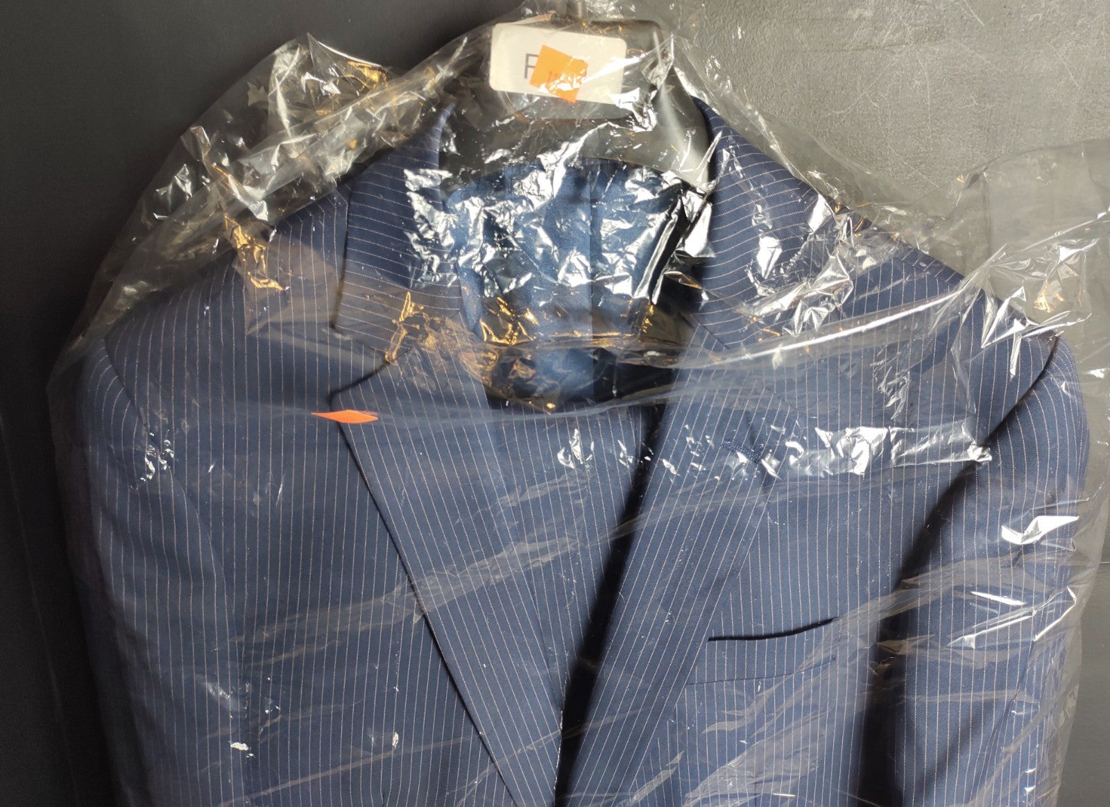 Snover Blue Pinstripe Suit Men's 38 Jacket/34W Pants 2-Pc Sharp Fit