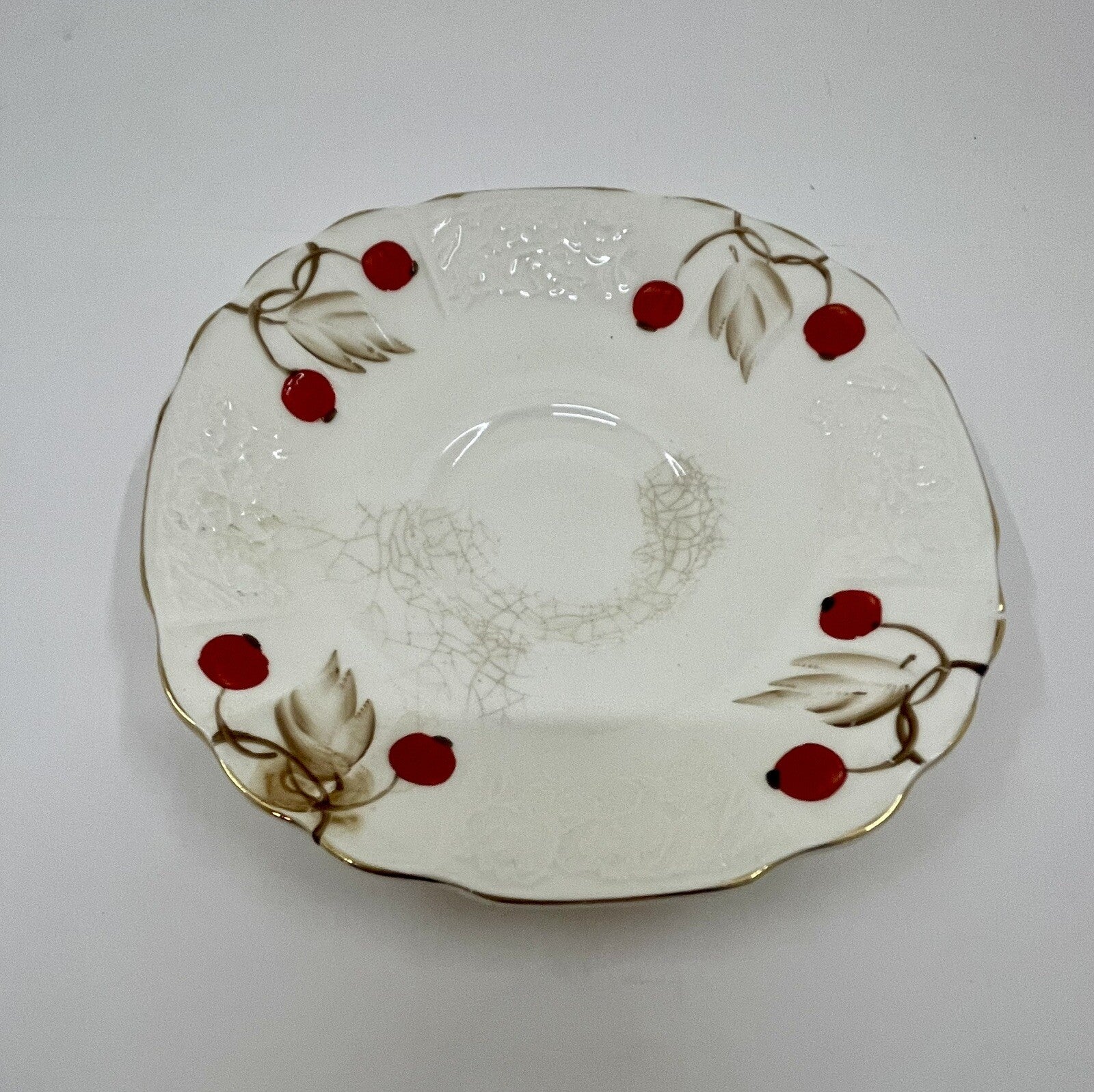 Myott Cherry Ripe Bone China Saucer Only England Floral Replacement Piece