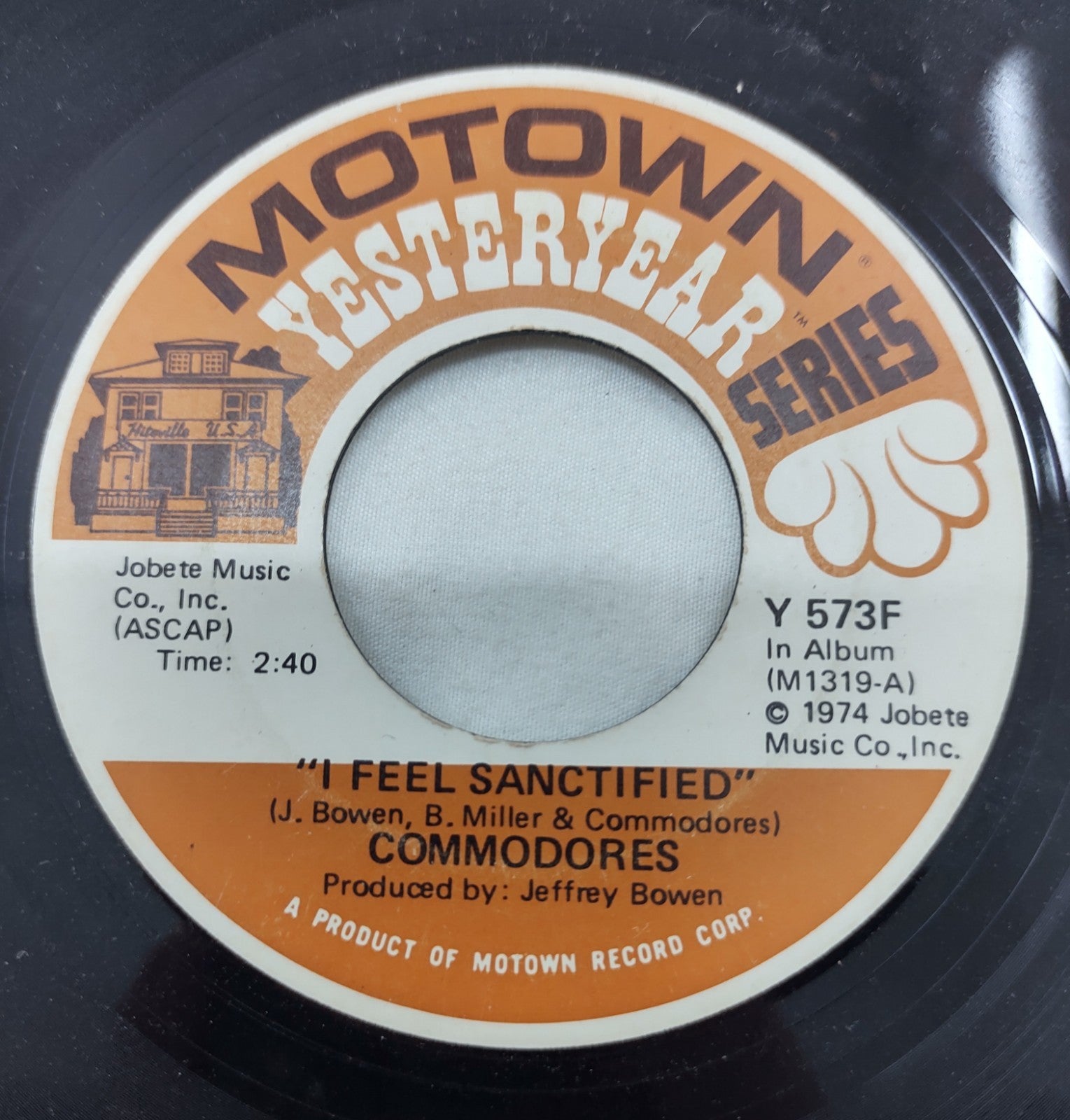 Commodores – I Feel Sanctified 7” Motown Y 573F Canada 1974
