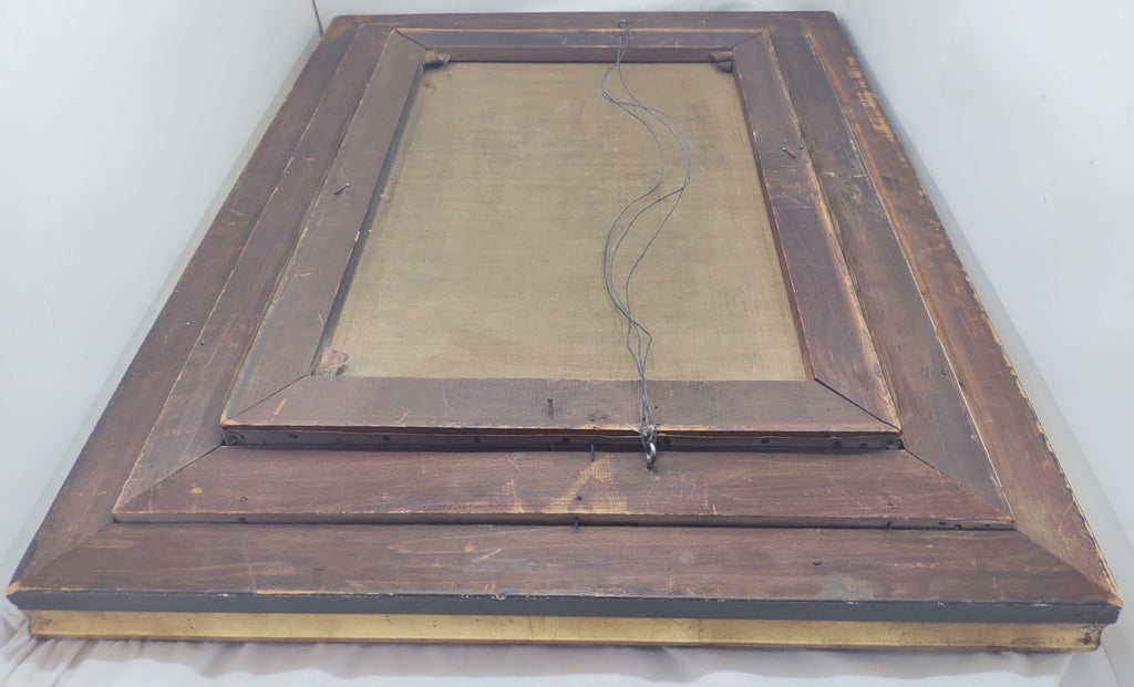 Antique A.S. Austen Original Oil Painting Cottage Lake Landscape Framed