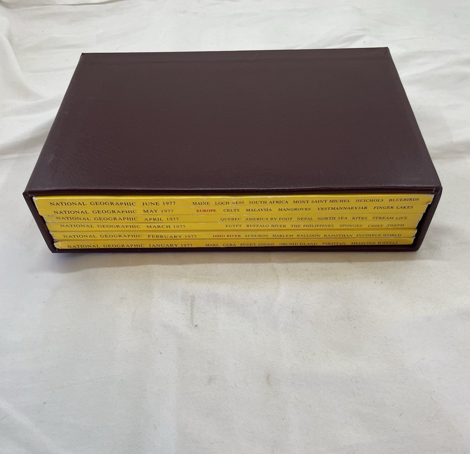 Nat Geo Jan–Jun 1977 Slipcover Lot | Earth, Culture, Illustrated Guide