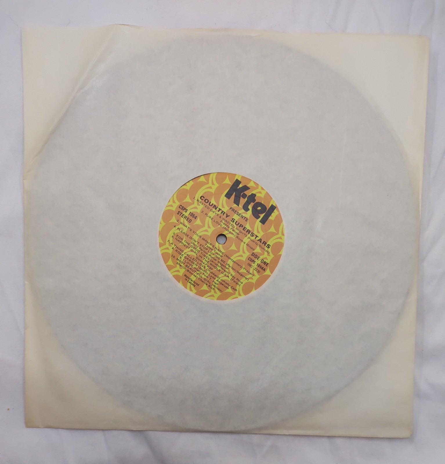 K-Tel Country Superstars LP 1976 CSPS-1054 WC-323 Compilation