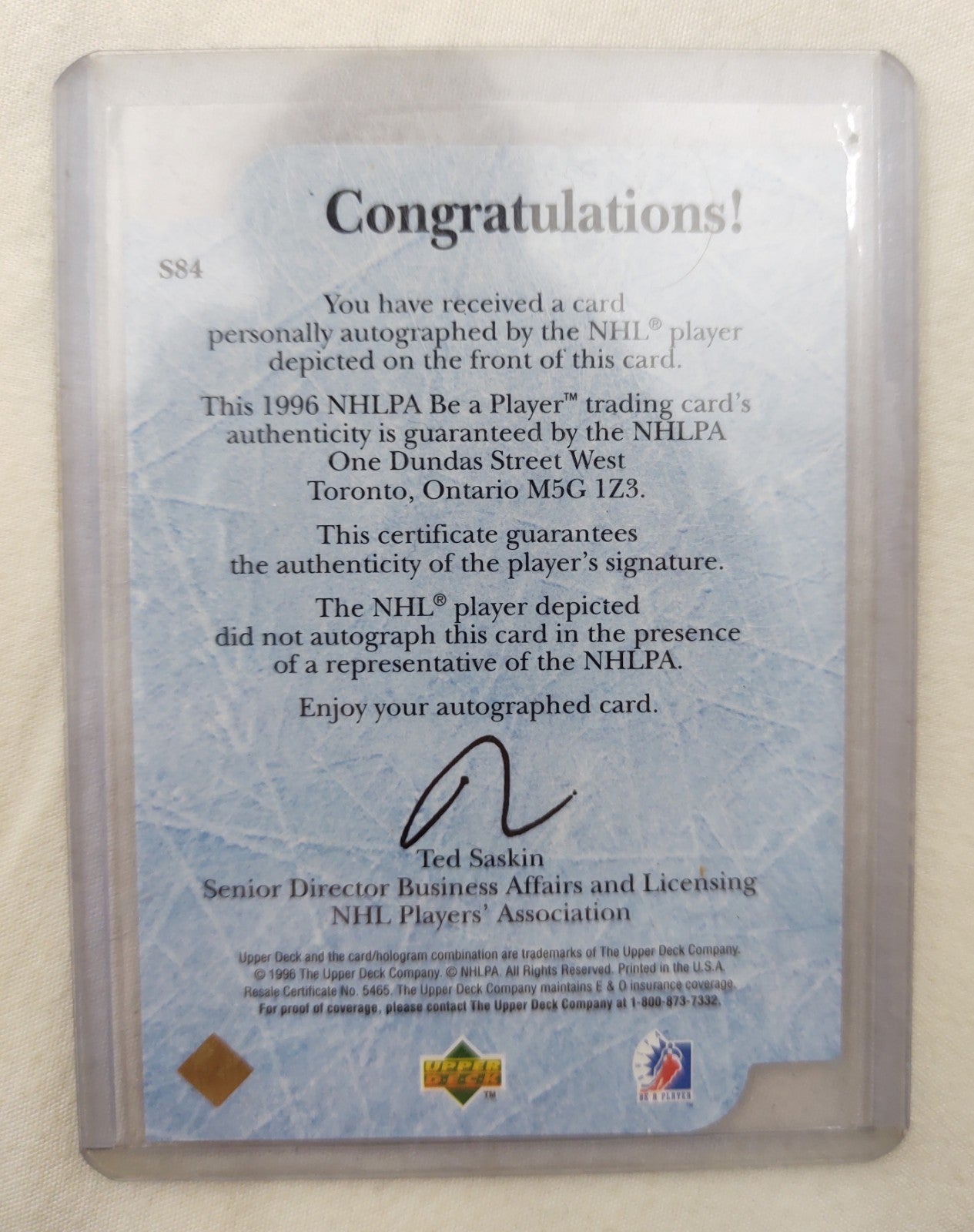 Cam Russell Autograph 1995-96 Upper Deck Be A Player S84 NHL