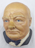 Vintage Winston Churchill Chalkware Wall Plaque Bust Hand Painted