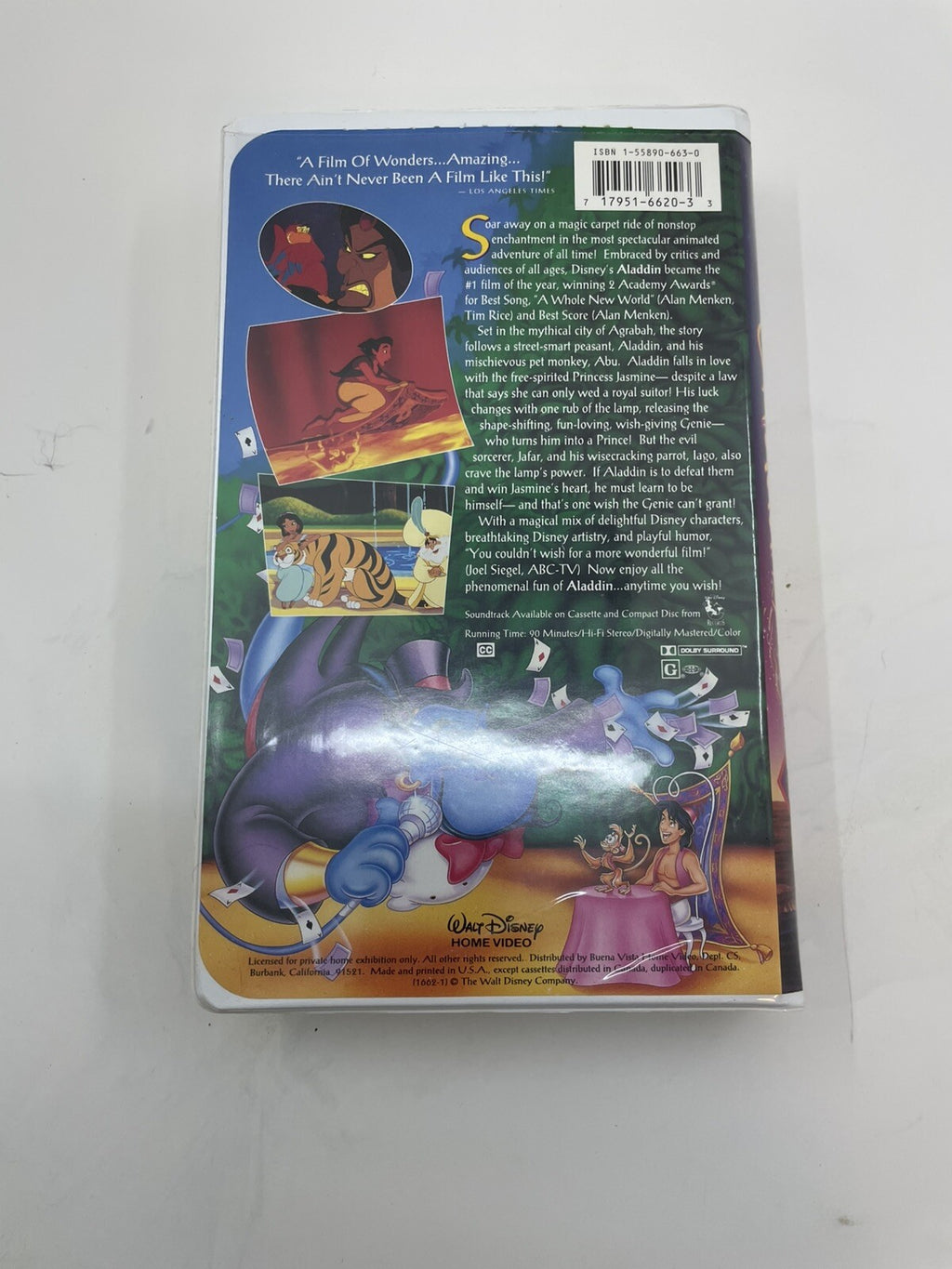 Disney Black Diamond VHS Aladdin 1993 Classic Film Collectible
